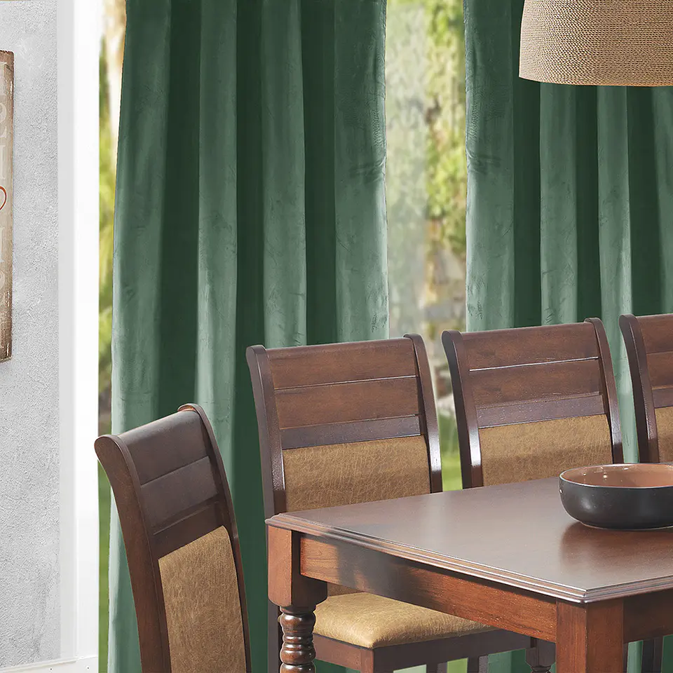 Cortina Argollas NEW VELVET 1.40 X 2.25 Verde Botella  1