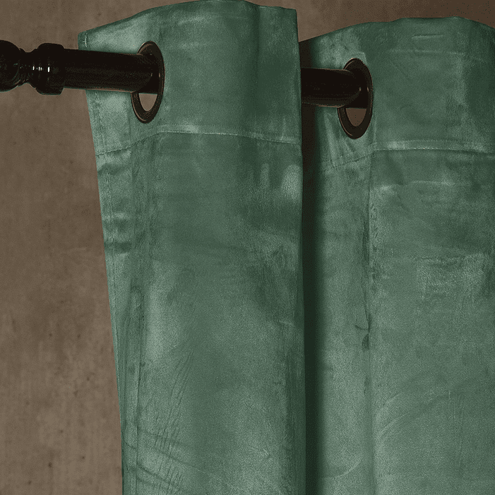 Cortina Argollas NEW VELVET 1.40 X 2.25 Verde Botella  2