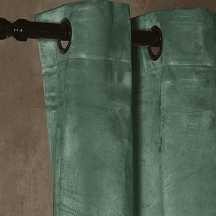 Cortina Argollas NEW VELVET 1.40 X 2.25 Verde Botella 