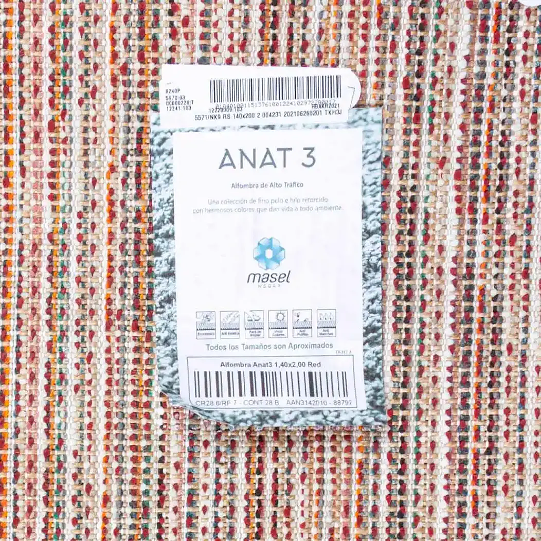 Set Alfombra 160x230  Anat3  Roja  + 2 Cojines Felpa ROJA 4
