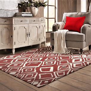 Set Alfombra 160x230  Anat3  Roja  + 2 Cojines Felpa ROJA