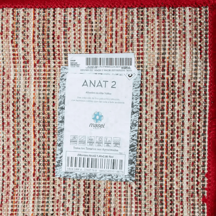 Set  Alfombra 160x230  Anat2 Roja  con 2 Cojines Felpa Rojo 4