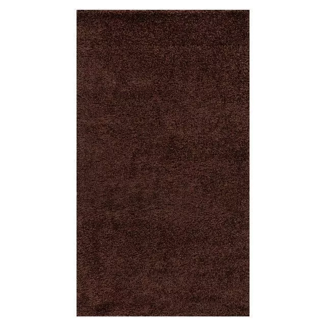 Set  Alfombra Nubia chocolate  140x 200 c/ 2  Cojines Felpa Beige 2