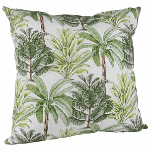 Set 2 cojines lona española 50x50 palmeras verde
