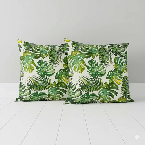 Set 2 cojines lona española bahamas green 50 x 50