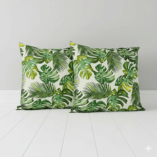 Set 2 cojines lona española bahamas green 50 x 50