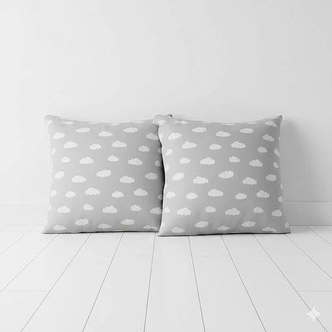 Set 2 cojines lona nube 50 x 50 GRIS