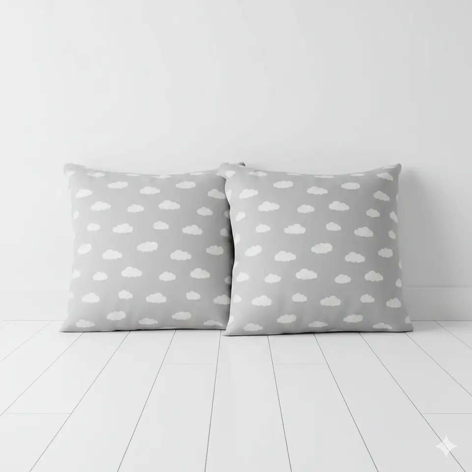 Set 2 cojines lona nube 50 x 50 GRIS 1