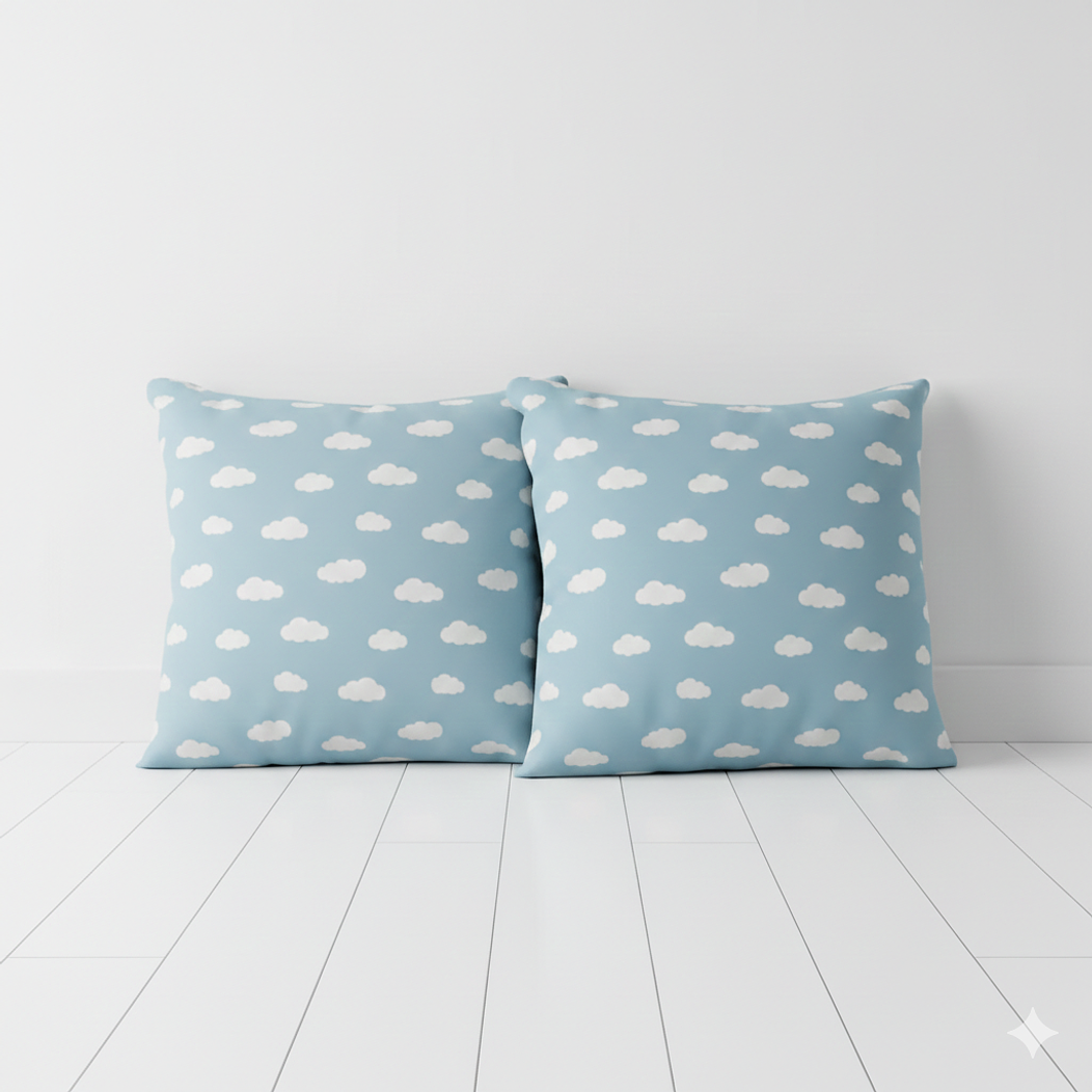 Set 2 cojines lona nube 50 x 50 AZUL 1