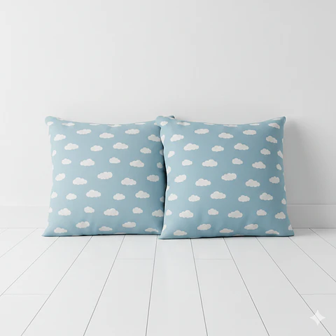 Set 2 cojines lona nube 50 x 50 AZUL