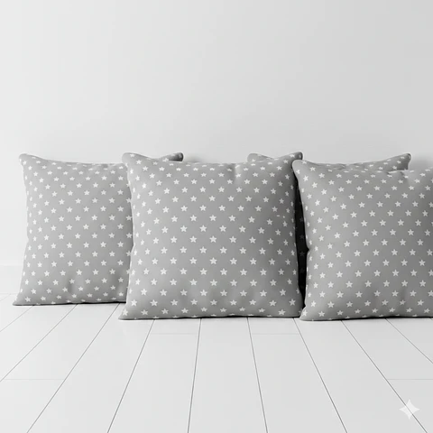 Set 4 Cojines Estrellitas Mini Grey 50x50cm