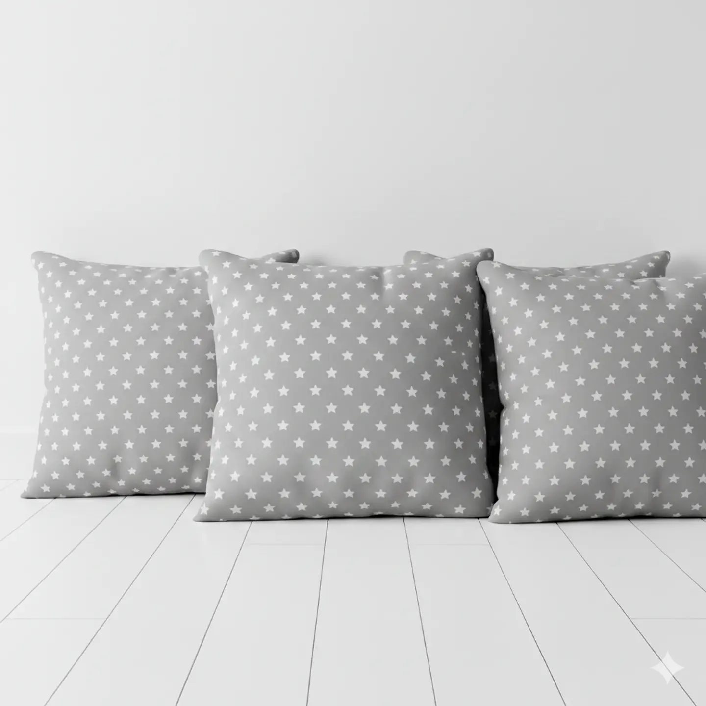 Set 4 Cojines Estrellitas Mini Grey 50x50cm 1