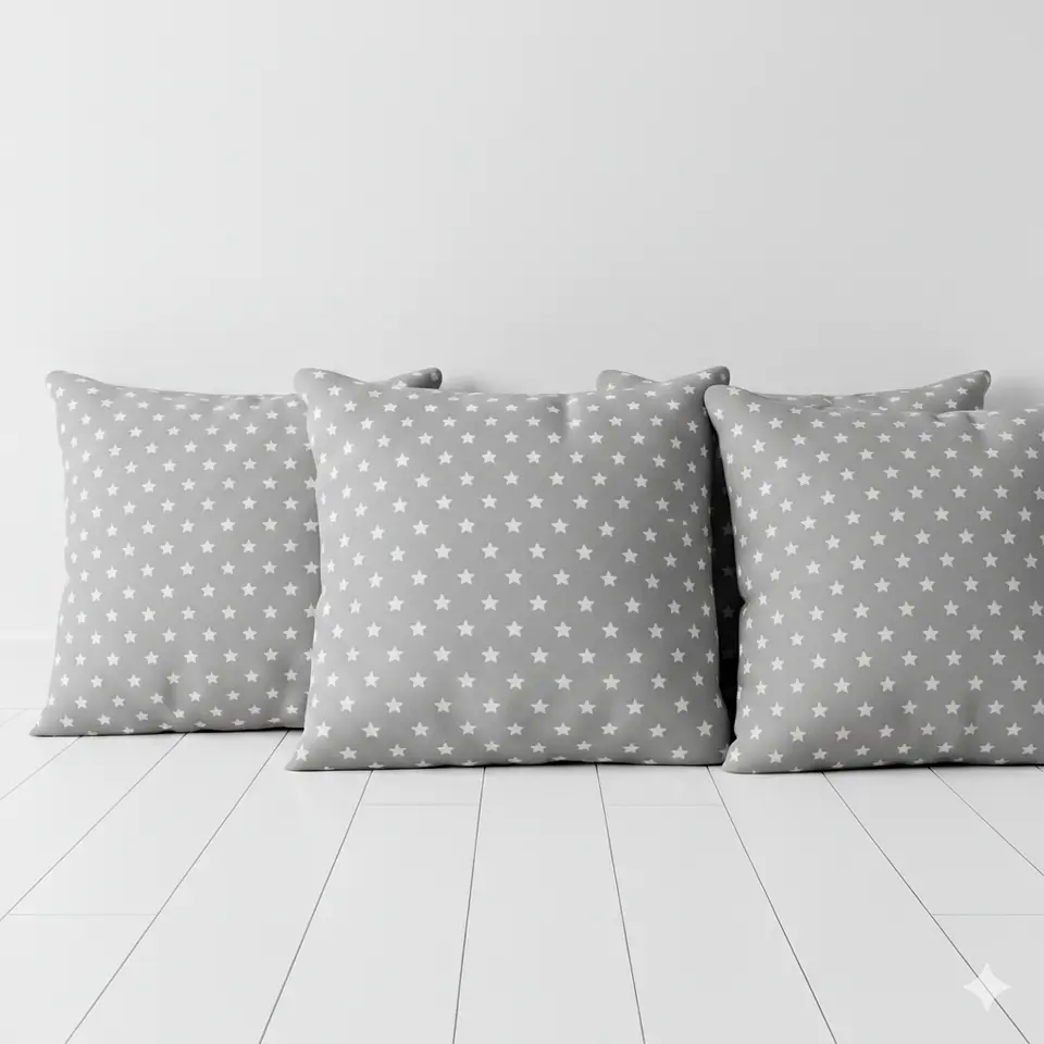Set 4 Cojines Estrellitas Mini Grey 50x50cm 1