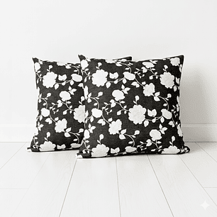 Set 2 Cojines Lona Roberta Negro 50x50cm