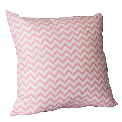 SET 2 Cojines Lona Zig Zag Rosado 50x50cm