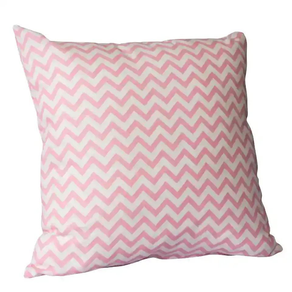 SET 2 Cojines Lona Zig Zag Rosado 50x50cm 2