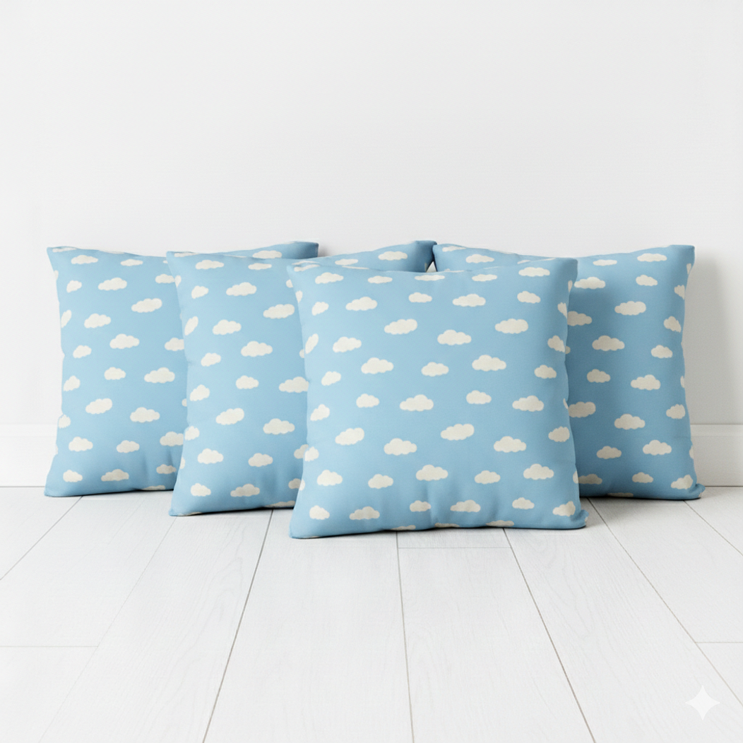 Set 4 cojines lona nube 50 x 50 AZUL 1