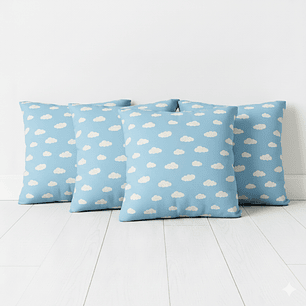 Set 4 cojines lona nube 50 x 50 AZUL