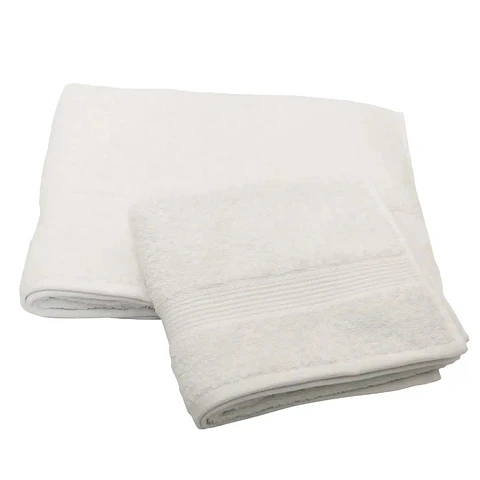 Set Cortina Baño Bridge Brooklyn con juego de Toallas Florentino blanca 100% algodon