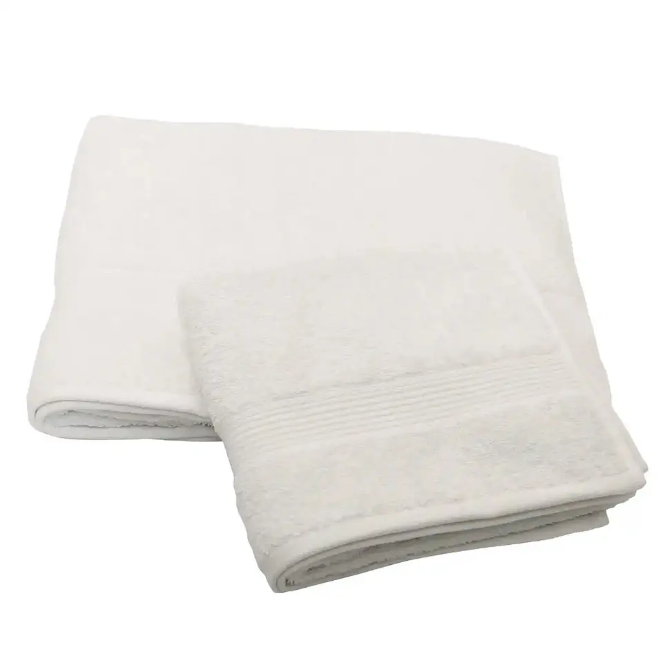 Set Cortina Baño Bridge Brooklyn con juego de Toallas Florentino blanca 100% algodon 2