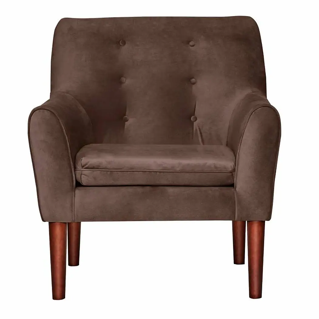 Set 2 Poltronas Bergen Felpa  chocolate 78 x 70 x 98 2