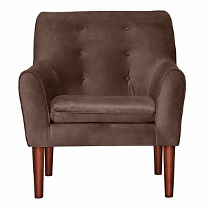 Set 2 Poltronas Bergen Felpa  chocolate 78 x 70 x 98