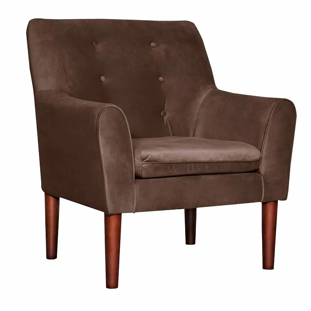 Set 2 Poltronas Bergen Felpa  chocolate 78 x 70 x 98 3