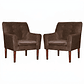 Set 2 Poltronas Bergen Felpa  chocolate 78 x 70 x 98 - Miniatura 1