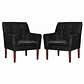 Set 2 Poltronas Bergen Felpa  Black 78 x 70 x 98 - Miniatura 1
