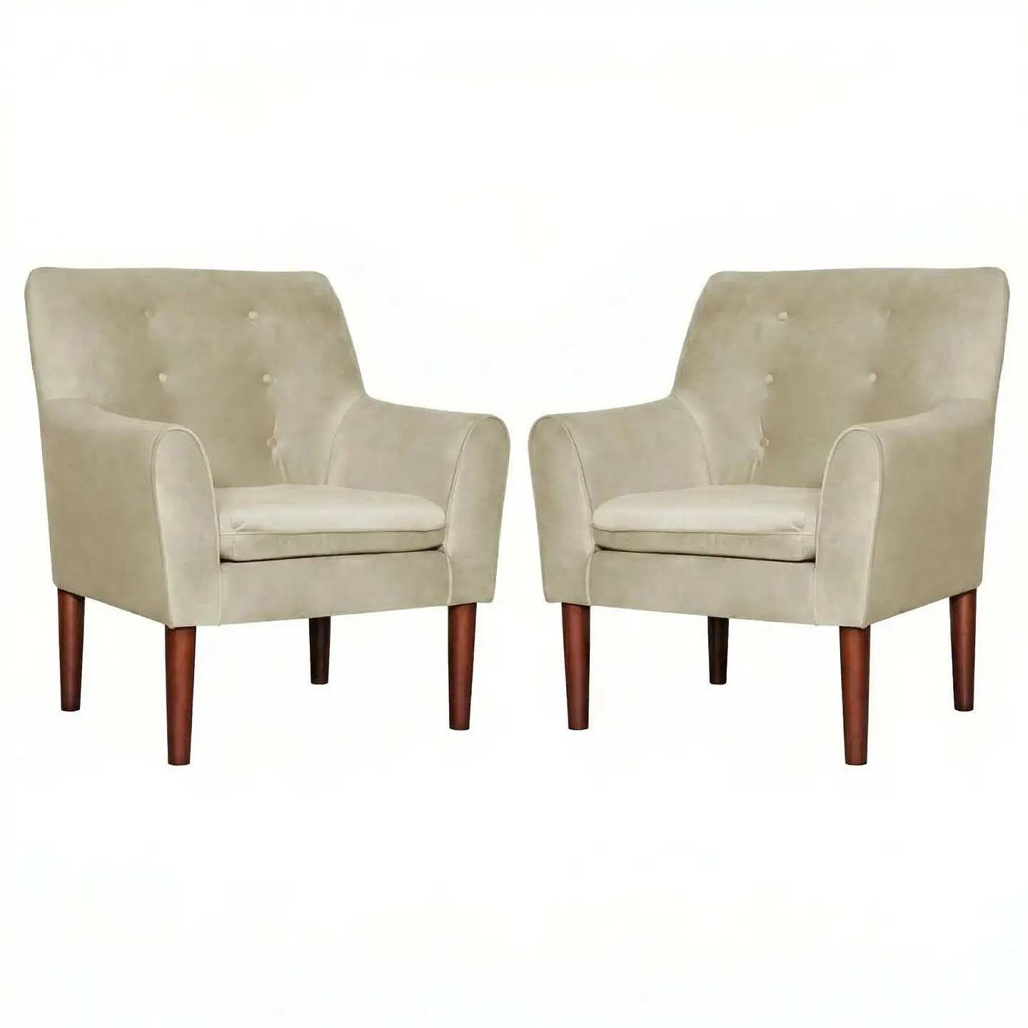 Set 2 Poltronas Bergen Felpa  Beige 78 x 70 x 98 1