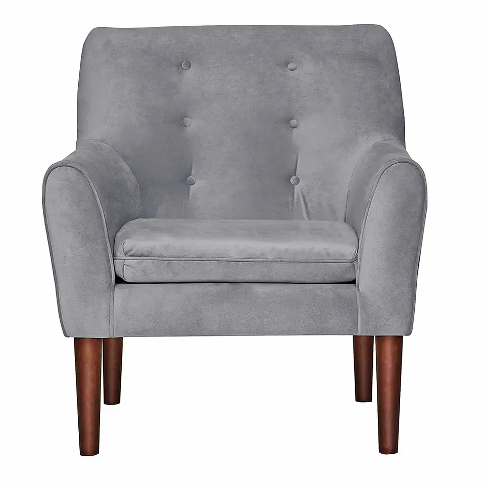 Set 2 Poltronas Bergen Felpa  Gris  78 x 70 x 98 2