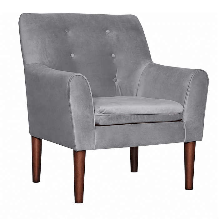 Set 2 Poltronas Bergen Felpa  Gris  78 x 70 x 98 3