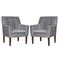 Set 2 Poltronas Bergen Felpa  Gris  78 x 70 x 98 - Miniatura 1