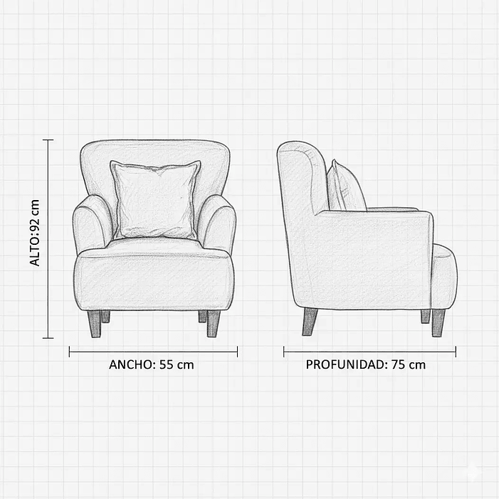  Set 2 Poltronas York 1 Cuerpo Dark Grey 5