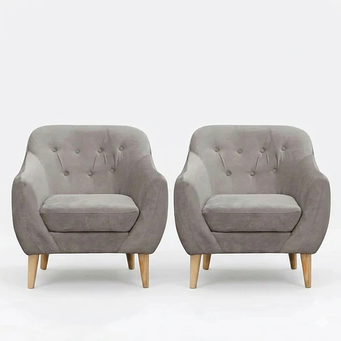  Set 2 Poltronas Norway 1C Gris 87x90x85
