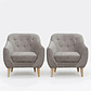  Set 2 Poltronas Norway 1C Gris 87x90x85 - Miniatura 1