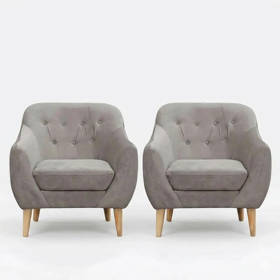  Set 2 Poltronas Norway 1C Gris 87x90x85 1