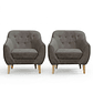  Set 2 Poltronas Norway 1C Gris Oscuro 87x90x85 - Miniatura 1