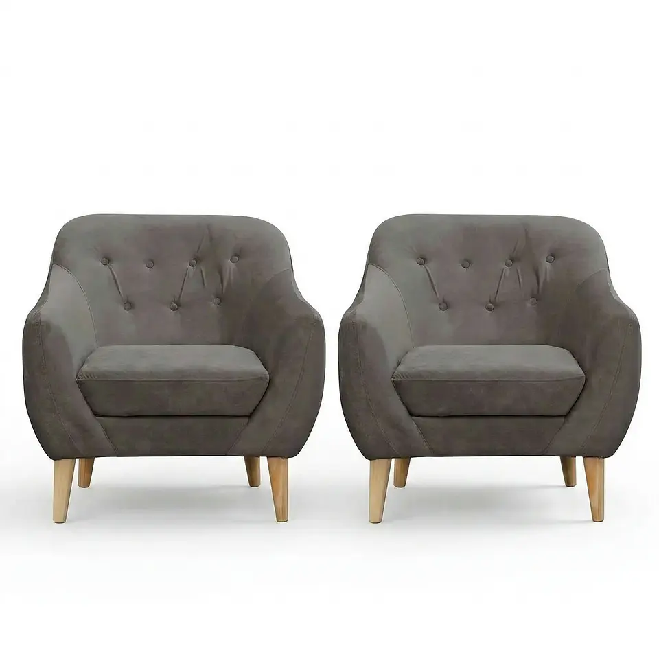  Set 2 Poltronas Norway 1C Gris Oscuro 87x90x85 1