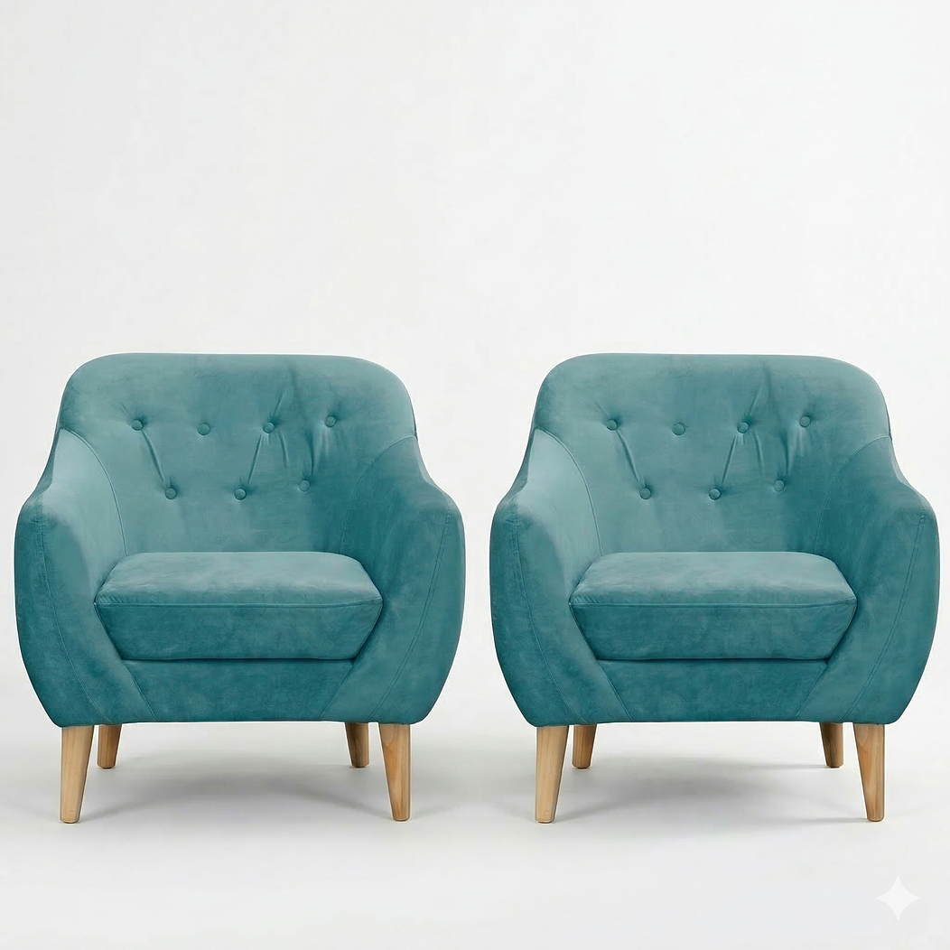  Set 2 Poltronas Norway 1C Turquesa 87x90x85 1