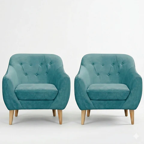  Set 2 Poltronas Norway 1C Turquesa 87x90x85
