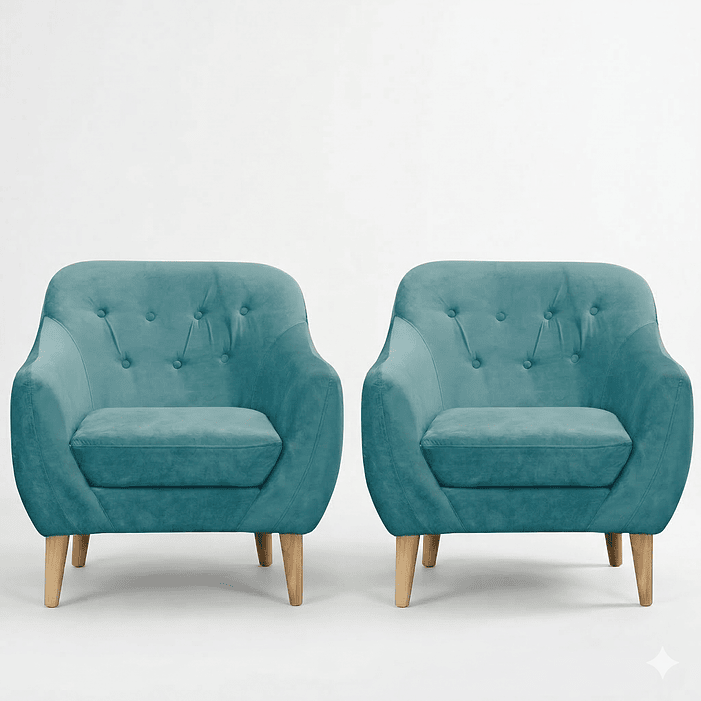  Set 2 Poltronas Norway 1C Turquesa 87x90x85 1