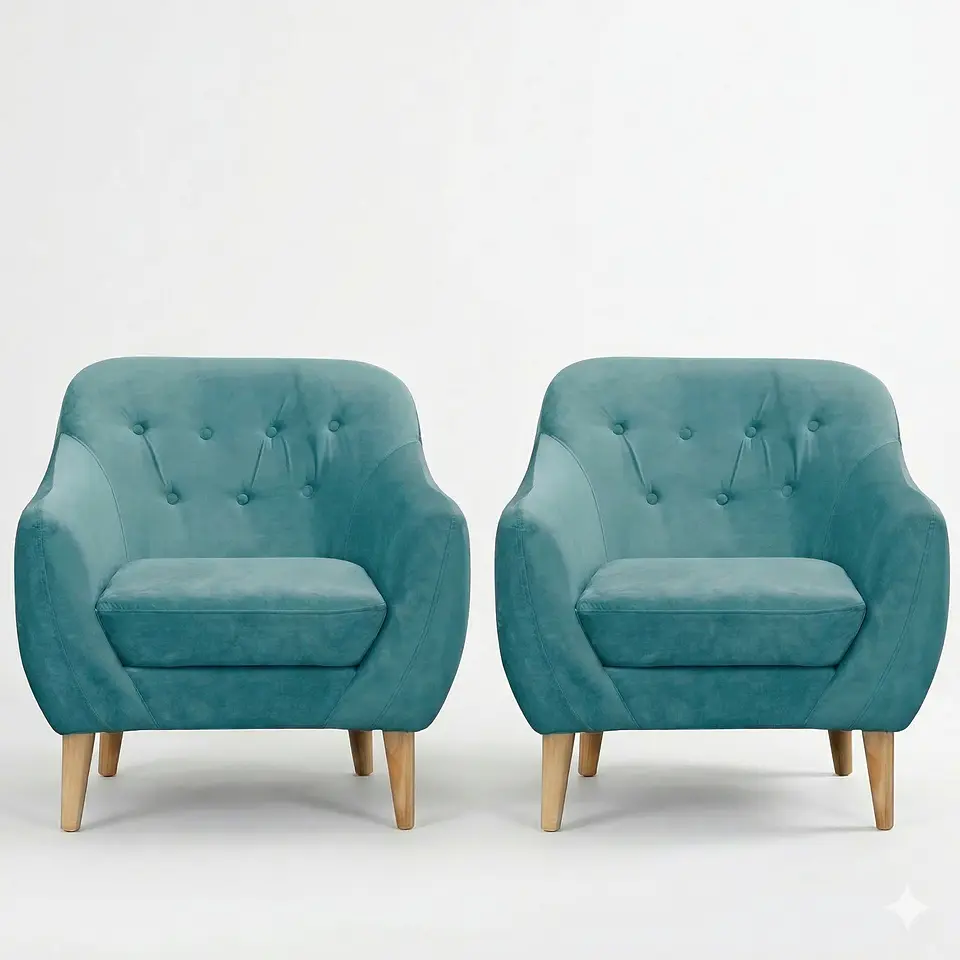  Set 2 Poltronas Norway 1C Turquesa 87x90x85 1