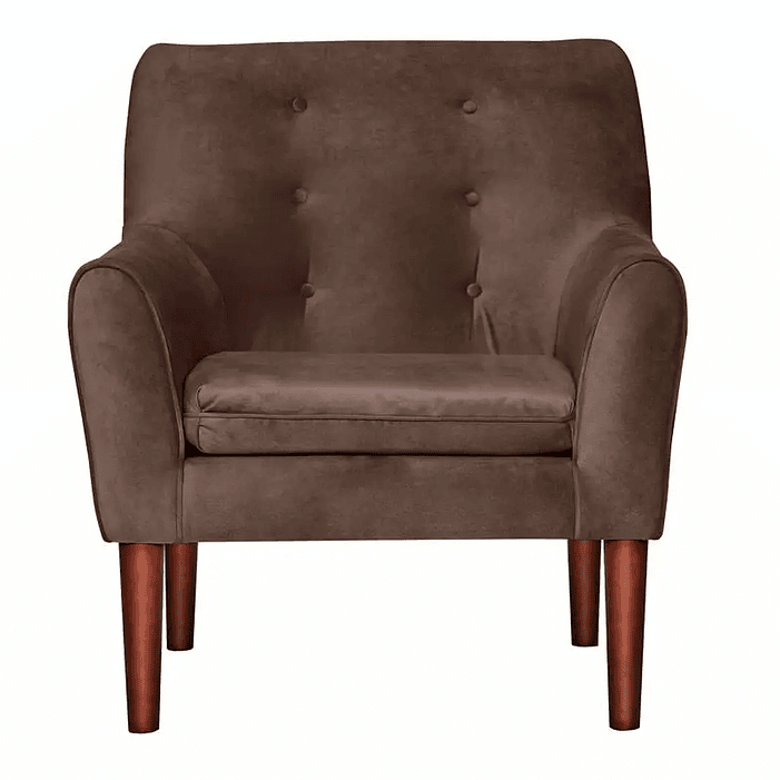 Set Sofa 3c Estambul tachas  Tela Chocolate + 2 poltronas Bergen Chocolate 3