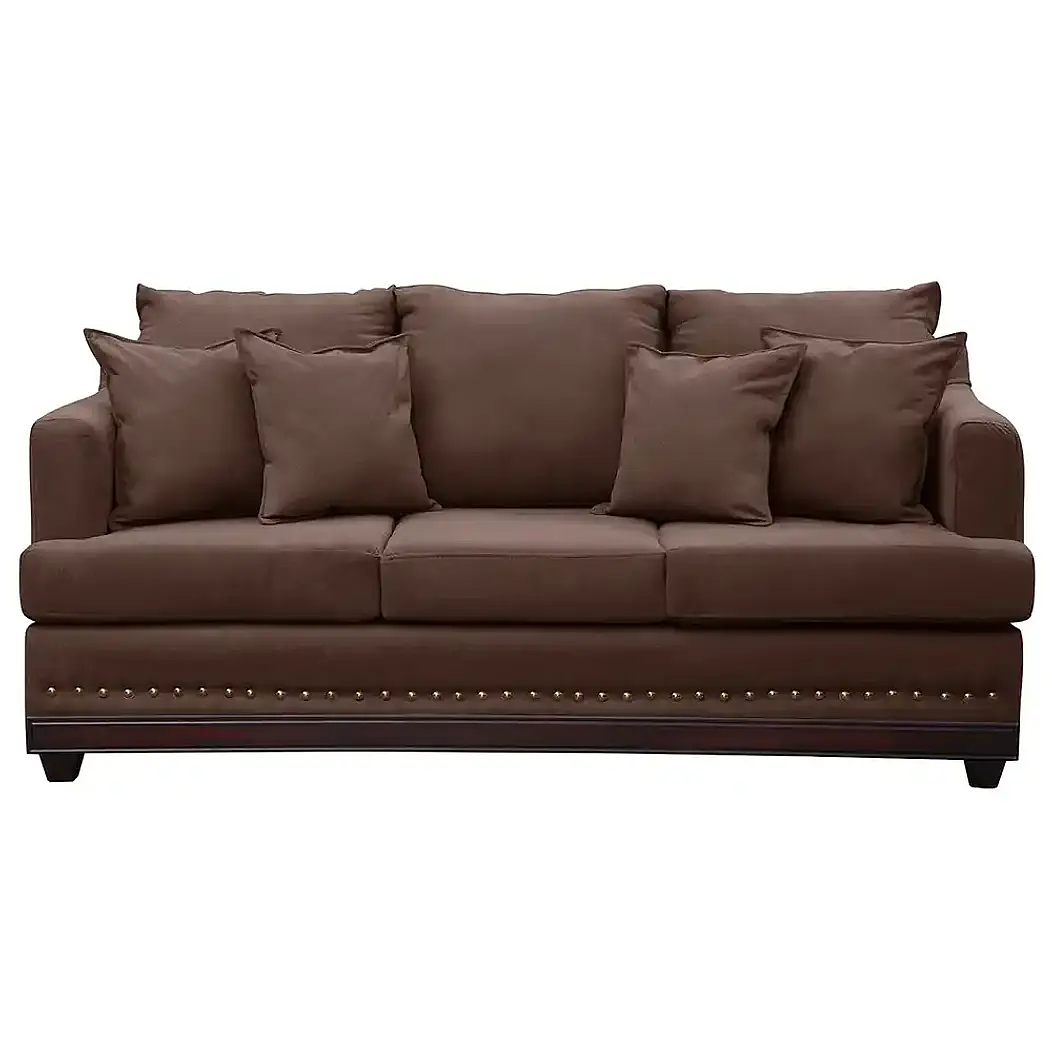 Set Sofa 3c Estambul tachas  Tela Chocolate + 2 poltronas Bergen Chocolate 4