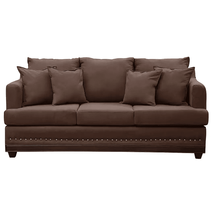 Set Sofa 3c Estambul tachas  Tela Chocolate + 2 poltronas Bergen Chocolate 4