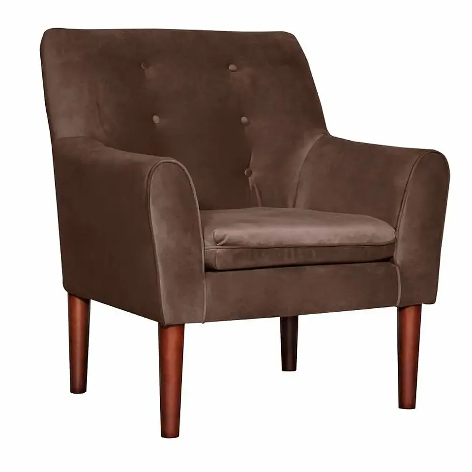 Set Sofa 3c Estambul tachas  Tela Chocolate + 2 poltronas Bergen Chocolate 5