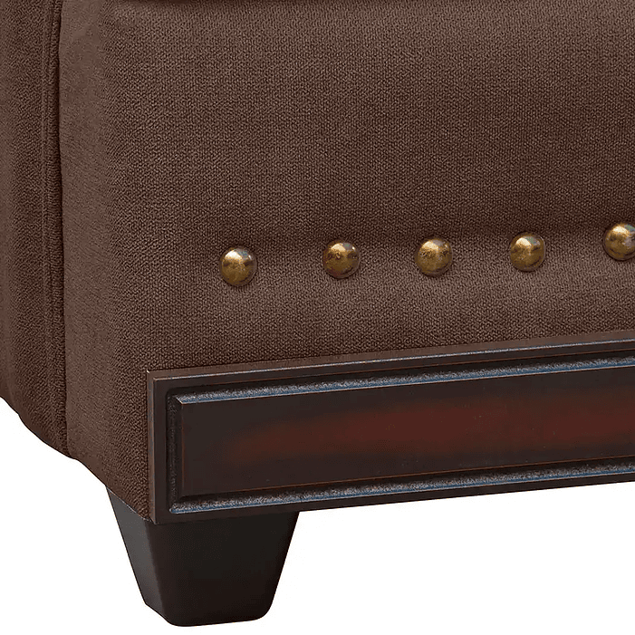 Set Sofa 3c Estambul tachas  Tela Chocolate + 2 poltronas Bergen Chocolate 8