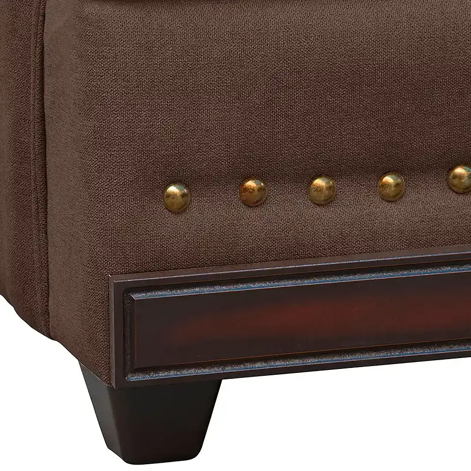 Set Sofa 3c Estambul tachas  Tela Chocolate + 2 poltronas Bergen Chocolate 7