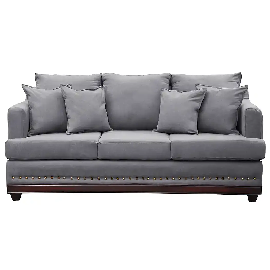 Set Sofa 3c Estambul tachas  Tela Grey + 2 poltronas Bergen Grey 2